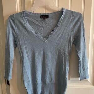 Takeout Light Blue V-Neck Sweater